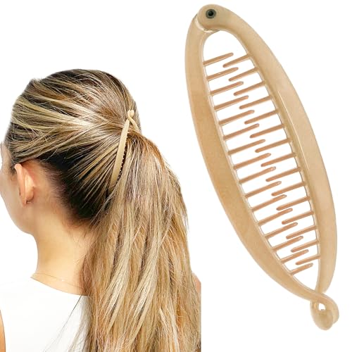 Camila Paris CP3133 4.5 inch French Banana Clip Hair Comb Classic Girls Updo Flexible Ponytail Holder Interlocking Banana Combs, Fashion Durable and Styling Hair Accessories for Women, Made in France