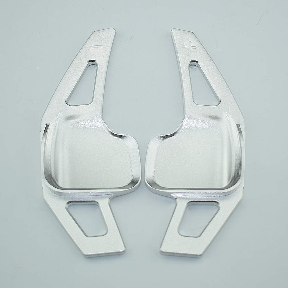 2Pcs Car Steering Wheel Aluminum Paddle Shift Extend Extension Shifter Compatible with B-MW 2 3 4 5 6 Series F10 F30 F18 X1 X4-Silver