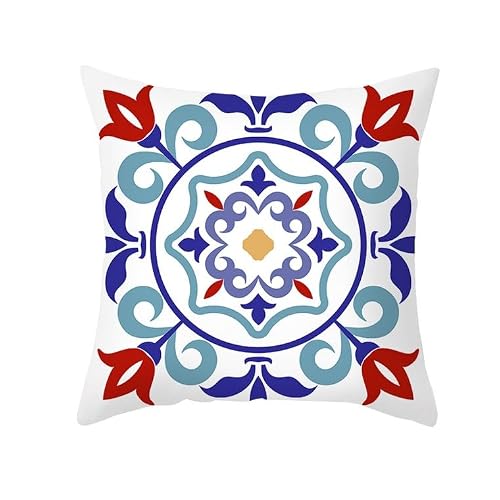 Chenlane Silk Pillow Cover Long Cushion Covers Dinette Booth Ethnic Retro Pattern, Farm House Couch Rv Private Customisation 50x50 cm, 1Pcs