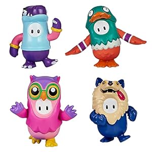 FALL GUYS Ultimate Knockout – 1.5″ Collectible Mini Figure 4-Pack, Animal Squad