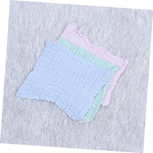 5Pcs Solid Color Face Towel Ultra Absorbent Cotton Bibs Lightweight Multi Square Towels for Teething Random Colors for Parents3
