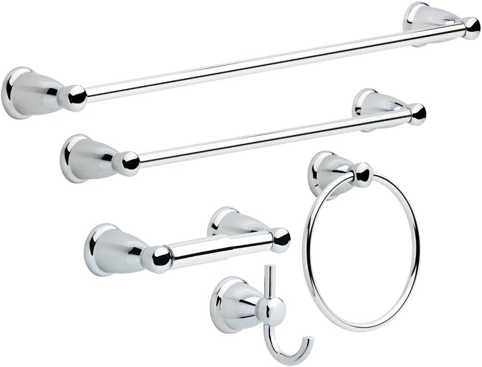 Franklin Brass Kinla (5-Pack) Bathroom Set Polished Chrome 18″ and 24″ Towel Bar Racks,Toilet Paper Holder, Hand Towel Holder, Hook | Bathroom Accessory Set Towel Holder 5-Piece Hardware Set KIN5PC-PC Franklin Brass Kinla (5-Pack) Bathroom Set Polished Chrome 18″ and 24″ Towel Bar Racks,Toilet Paper Holder, Hand Towel Holder, Hook | Bathroom Accessory Set Towel Holder 5-Piece Hardware Set KIN5PC-PC