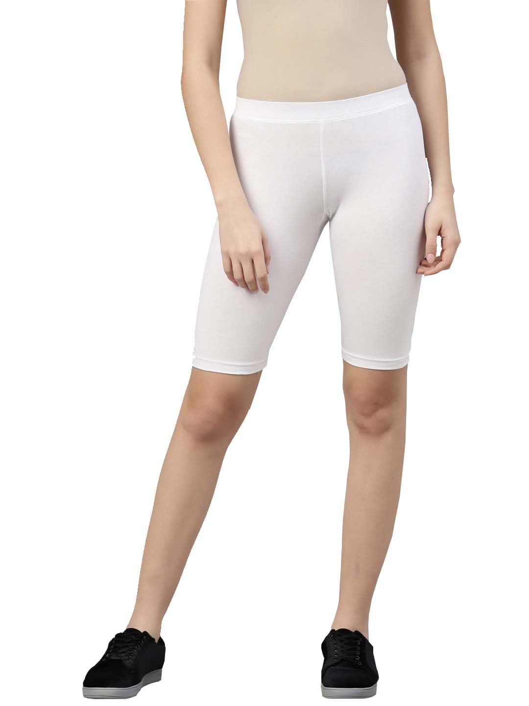 kryptic Women Solid Cotton Stretch Mid Rise Legging Shorts | Comfortable Slim Fit Activewear Bottoms for Gym, Yoga, Workout & Everyday Casual Wear-picture-16