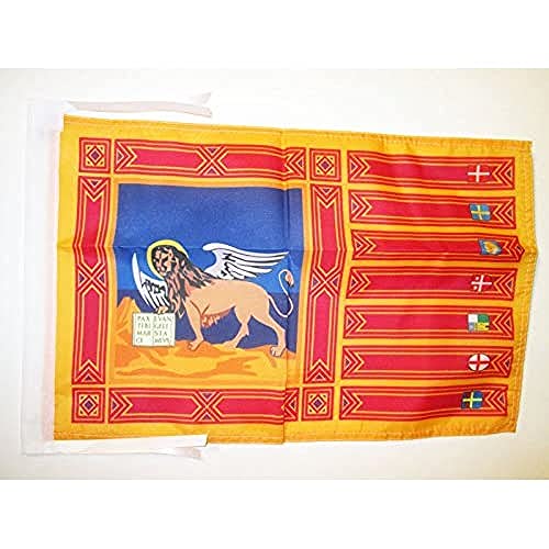 AZ FLAG, Veneto Flag, 18'' x 12'', 100% Polyester Italy, Italian Region Small Banner with Two Cords, Fade Resistant