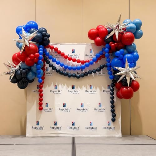 Image of Royal Blue Linking Balloons, 100PCS 6 Inch Dark Blue Link Balloons for Making Balloon Wall Heart Arch, Tails Balloon for Birthday Graduation Wedding Gender Reveal Under The Sea Ocean Party Decorations