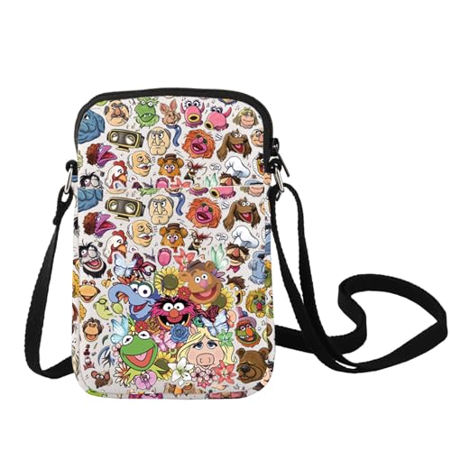 LEVLO Fozzy Bear Crossbody Bag Gonzo& Animal Fans Gift Kermit & Piggy Shoulder Bag Cartoon Movie Merch