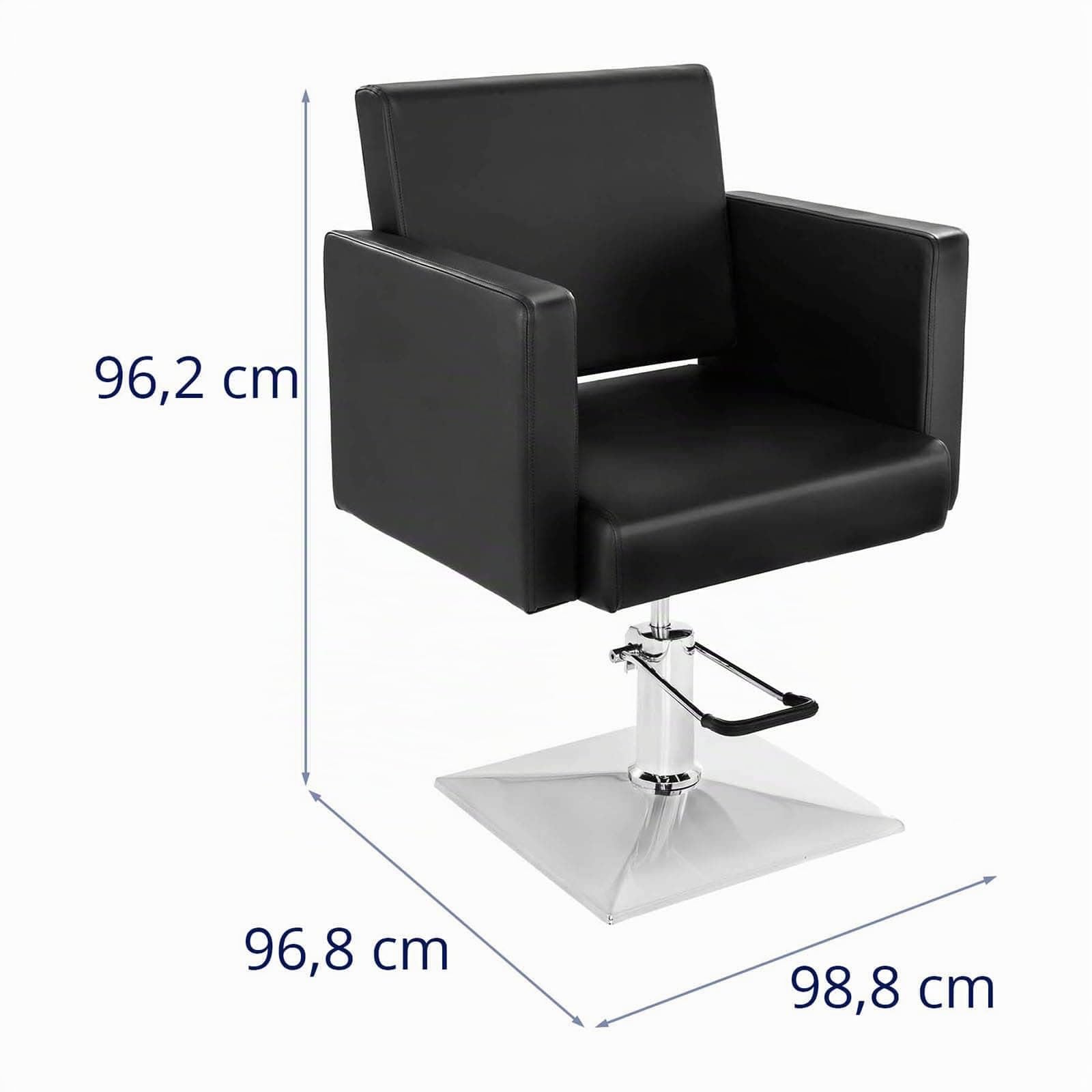 Physa Sillón De Peluquería Physa Bedford Black (Fabricada En Acero y Piel Sintética, Altura Asiento: 48-59 cm, Color Negro)