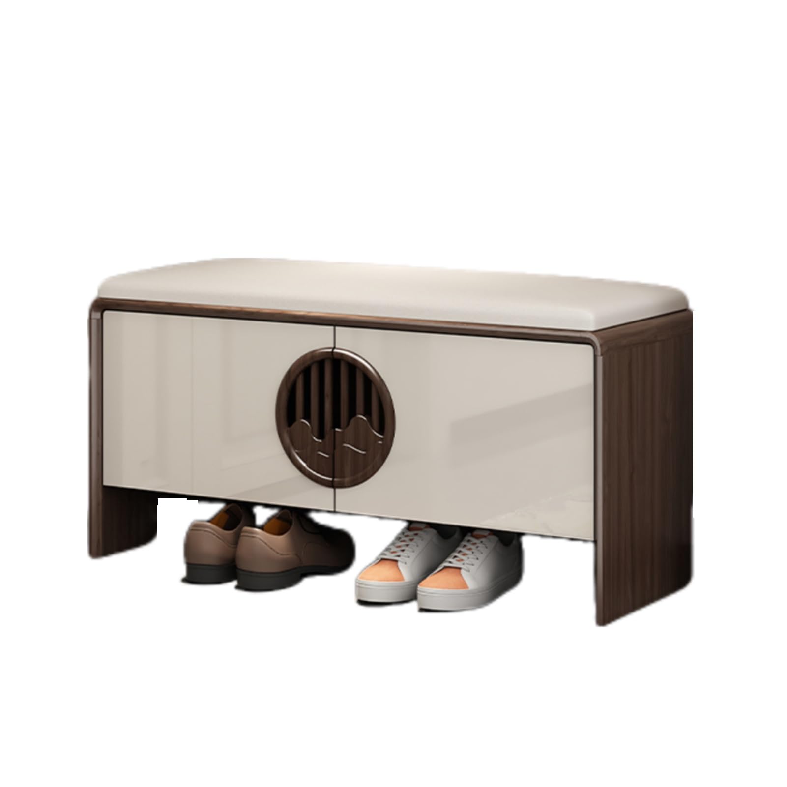Banc à chaussures grande capacité de charge avec poignée en bois