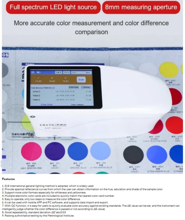 LS176 Spectrophotometers ColorimeterD/8° High Accuracy Whiteness andYellowness Spectral Reflectance Curves