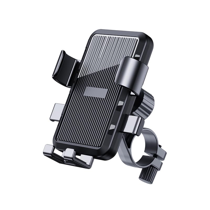 Soporte para teléfono de bicicleta, abrazadera de teléfono celular para manillar de motocicleta, clip de teléfono para iPhone 16, 15 Pro Max/Plus, 14 Pro Max, S9, S10 y más smartphones de 4.7 a 7.2