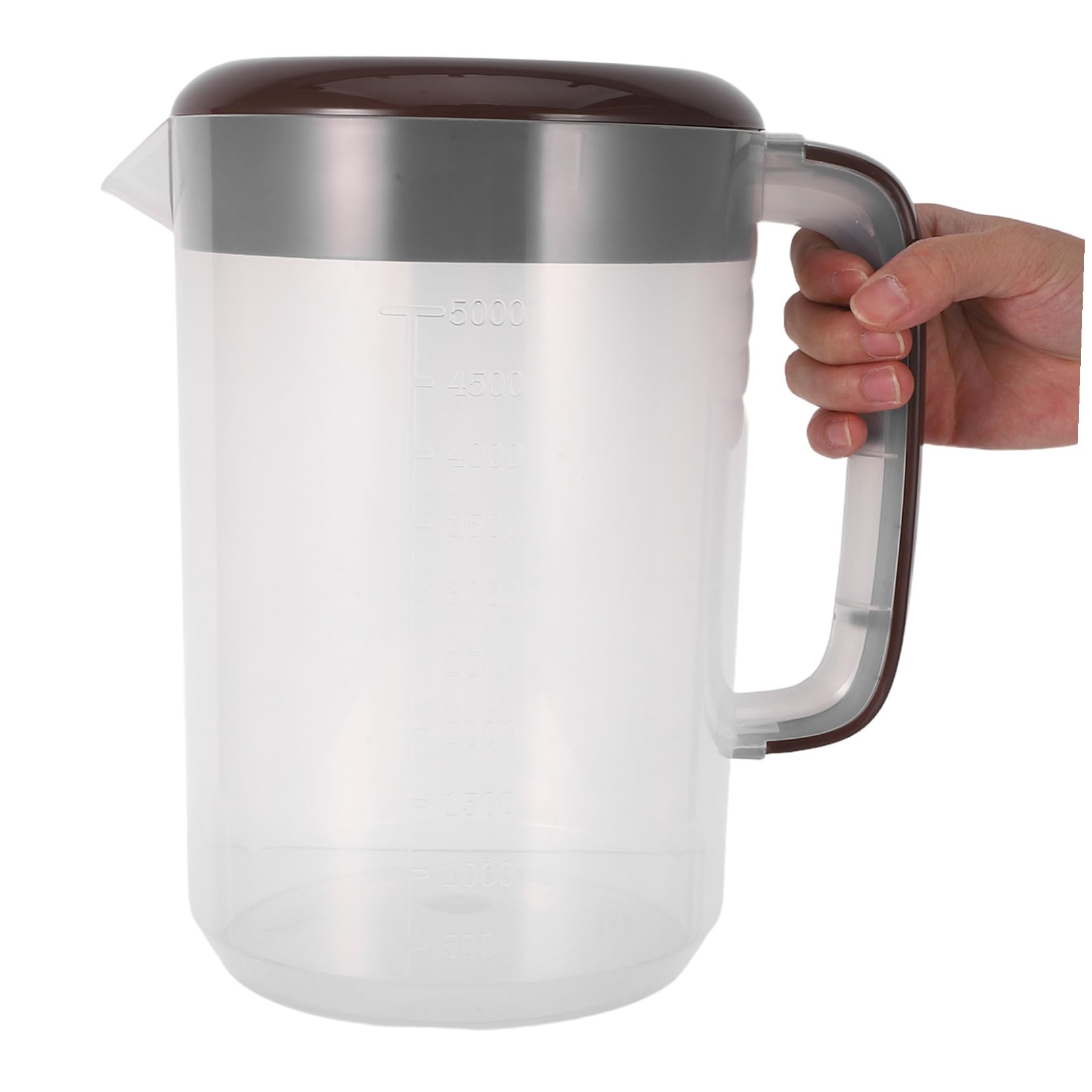 PRETYZOOM Jarra de Agua Grande con Tapa y Asa Jarra con Escala para Bebidas Frías y Calientes Resistente Material PP Reforzado para Cocina y Nevera