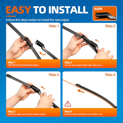Image of 28 inch16 inch (Top Lock) Windshield Wiper Blades Automotive Replacement for TOYOTA Prius 2022 2021 2020 2019 2018 2017 2016 OEM Quality Premium 2 Pack