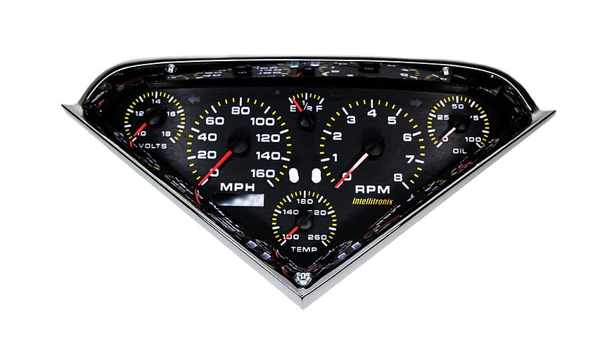 Intellitronix 1955-1959 Chevy Truck Analog Gauge Cluster Replacement, Black Faceplate, GPS Speed, Water & Oil Press Sending Units Included AP6000-S9020