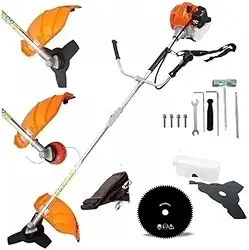 Roçadeira Gasolina Profissional 75CC Nakasaki, Motor 2 Tempos 3HP, Disco de 2 Pontas, Lâmina, Kit de Manutenção Rápida, Uso Contínuo, Profissional e Doméstico