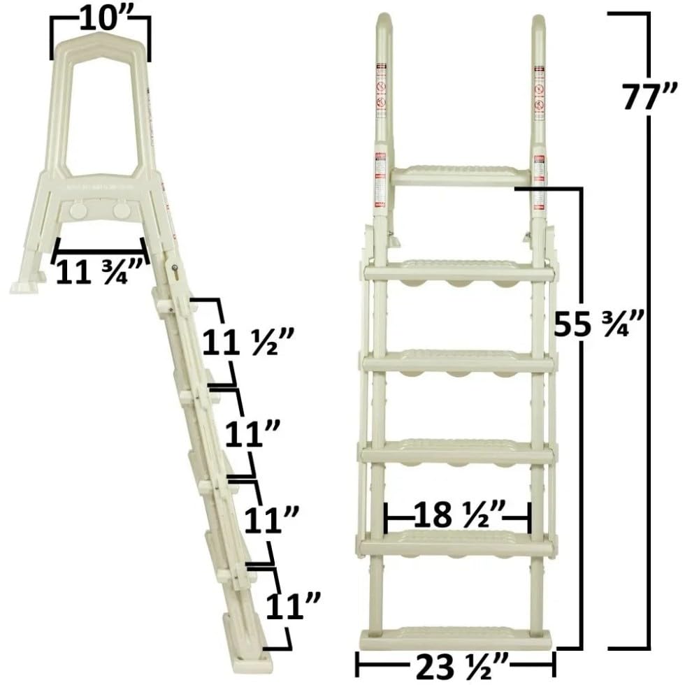 Escalera de seguridad plegable para piscina color blanco perla miniatura 5