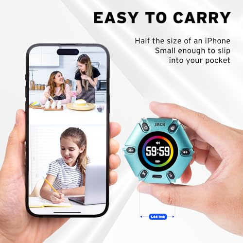 Image of Pomodoro Timer, Magnetic Visual Timer with Flip Countdown, Silent & Alarm, Tools for Anyone, Cube Digital Timer for for Work, Kitchen Cooking, Study, 3 /5 /10 /25 /30 /60min & Custom Countdown - Turquoise