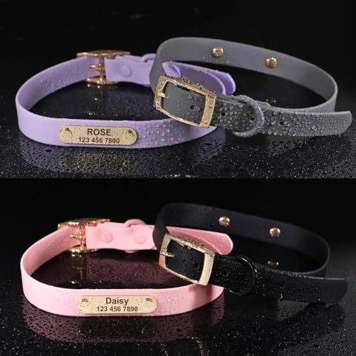 Collier pour animal domestique en PVC imperméable avec plaque d'identification - 3