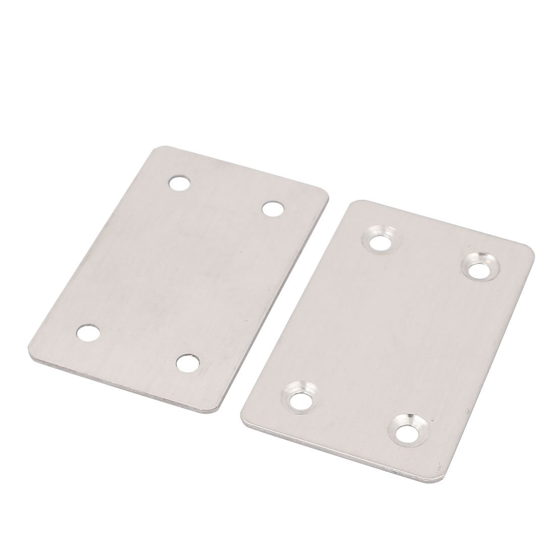 Uxcell Silver Sourcingmap Metal Rectangle 4 Holes Flat Mending Repair Plates Brackets Fasteners 2Pcs