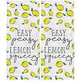 Freedom Farms Kitchen Dish Towels, 15' x 25',100% Cotton Bumble Bee Watermelon Lemons Flour Sack Kitchen Dish Towels for Wedding, Baby Shower, Home Decor, Housewarming (Easy Peasy, Lemon Squeezy)