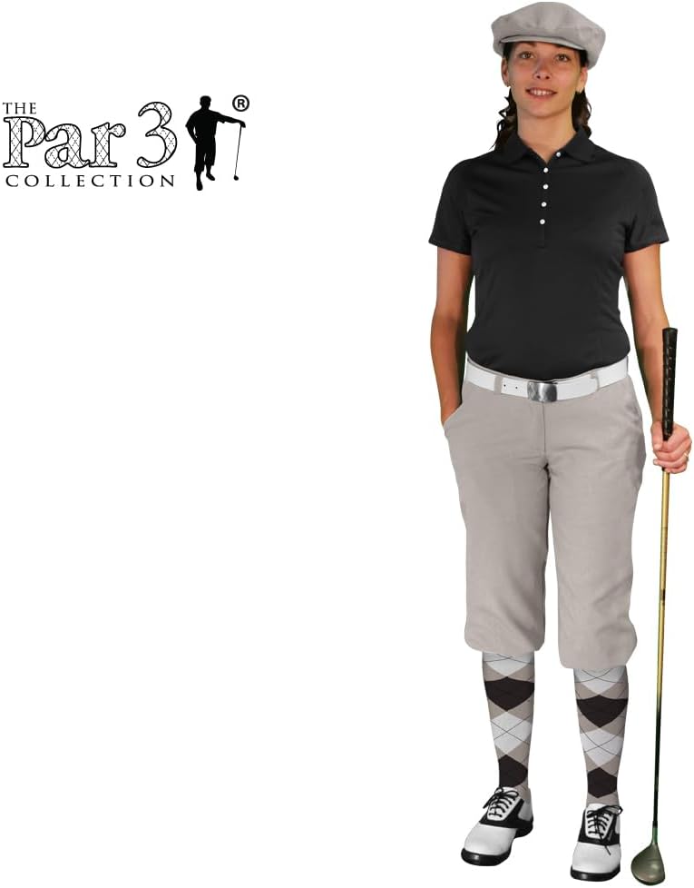 Golf Knickers Taupe Womens 'Par 3' - Microfiber
