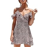 Fannyfuny Vestido Ropa Mujer | Vestido Con Estampado Floral De Verano Sin Mangas De La Blusa Vestido Cortos Mujer Verano De La Camisa Superior Ocasionales Con Cuello Redondo