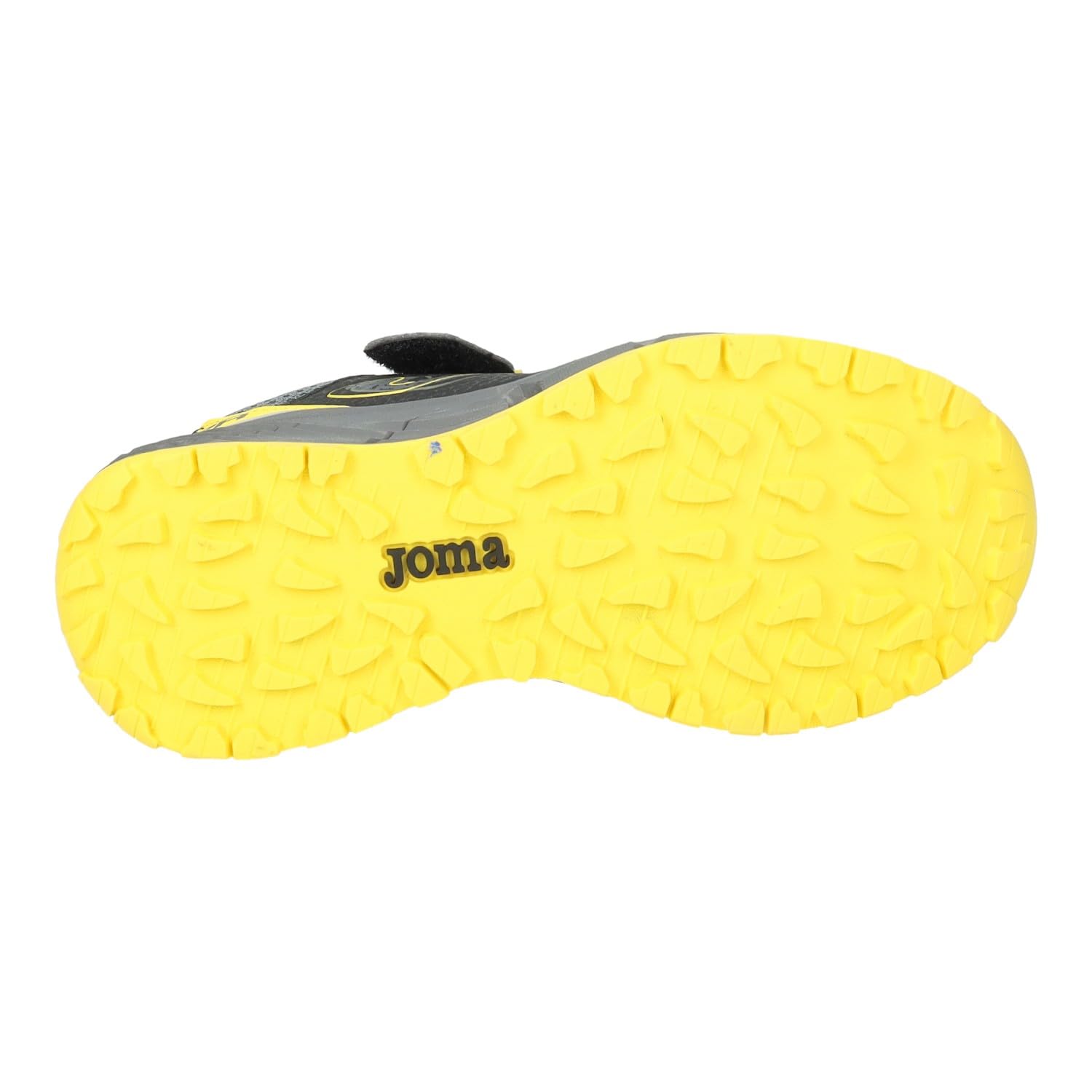 Joma Tundra Jr Scarpe da bambino nere e gialle con lacci e velcro
