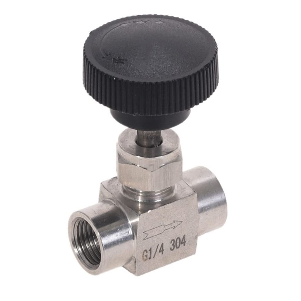 Valvola di ritegno a spillo 1 pz Valvola a Spillo in Acciaio Inossidabile, 1/8 '' 1/4 '' 1/2 '' Filettatura Interna SS Controllo del Flusso Valvola di Intercettazione A Spillo for Acqua Gas Olio(1/2")