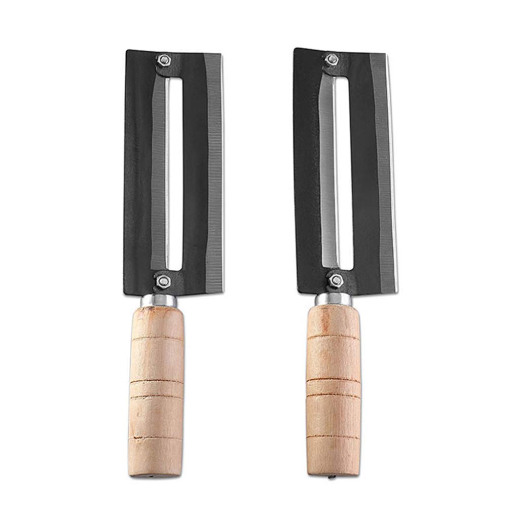 UPKOCH 2 Pcs Cuisine Éplucher Outil À Haut Carbone en Acier Réutilisable Manche en Bois Cutter Cuisine Gadget Éplucheur pour Celtuce Légumes Fruits Concombre