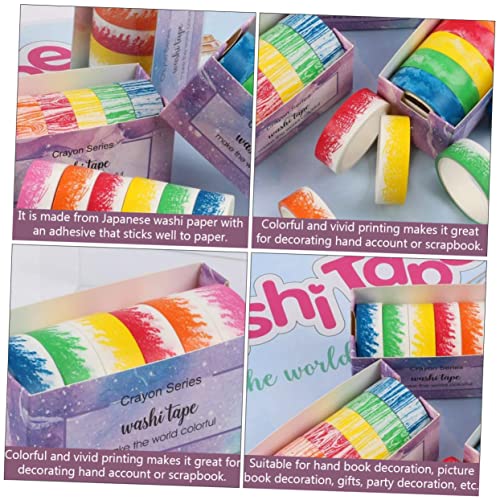 VILLCASE 6 Rolos De Washi Tape Fita Adesiva Colorida Glitter Giz De Cera Flash Terno Scrapbooking Fi