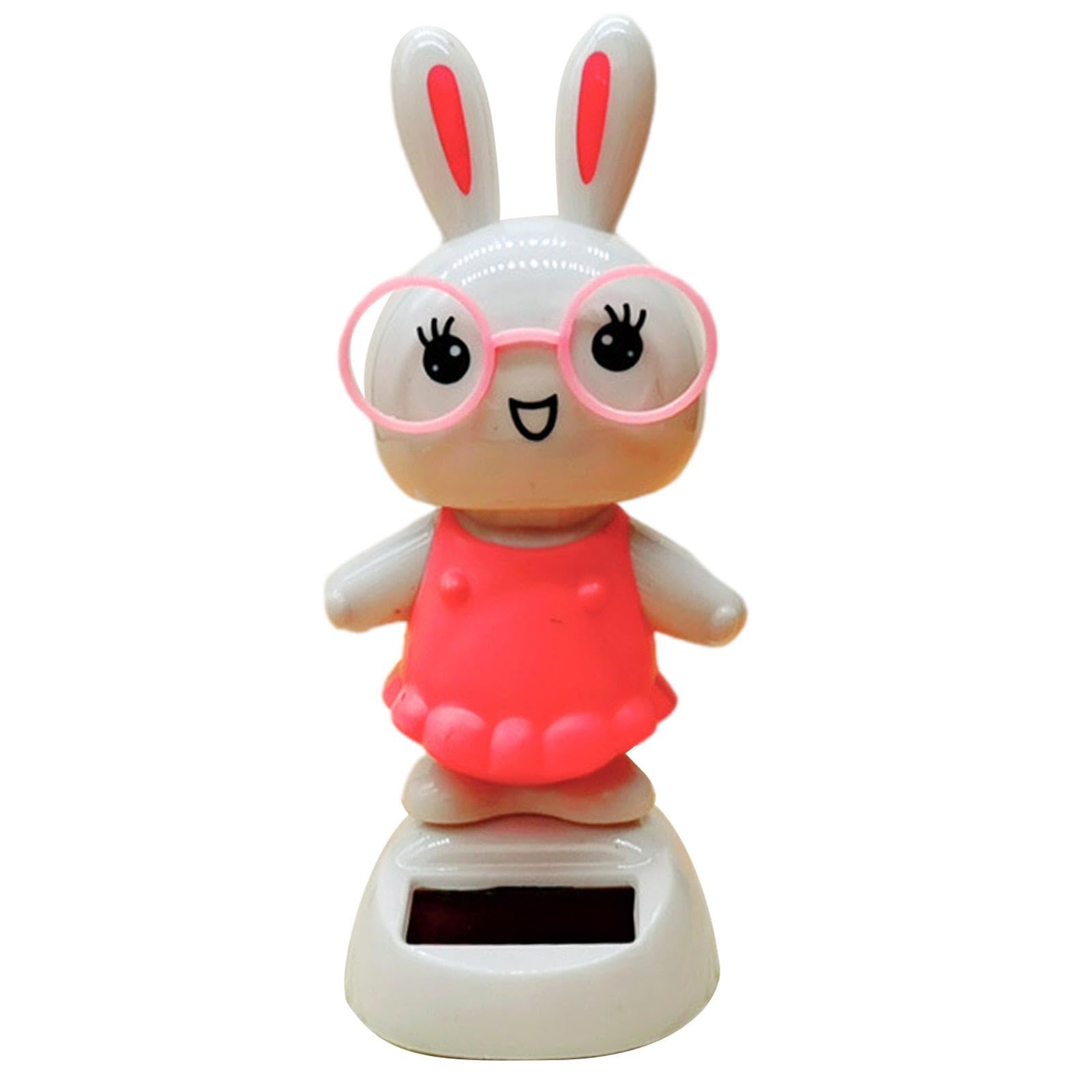 Solar Powered Dancing Rabbit Toy, Funny Solar Dancing Bunny Figure, Novelty Rabbit Shape Dashboard , Solar Dancing Easter Bunny for Car Dashboard Desk Ornament