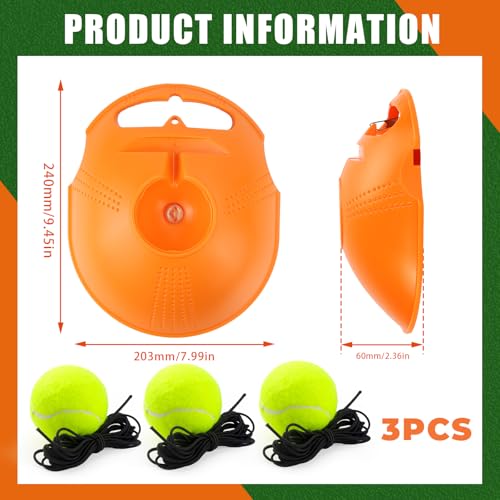 LPZMPZ Tennis Trainer Tennis Alleine Spielen Trainer Baseboard Set mit 3 Rebound Ball, Tennis Übungsgerät, Autodidaktische Tennis-Trainer Set, für Spieler Anfänger