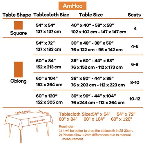AmHoo Linen Tablecloth Burlap Rectangular Flax Heavy Duty Fabric Washable Table Covers for Home and Kitchen Dining Tabletop Decoration 54 x 84 Inch Beige