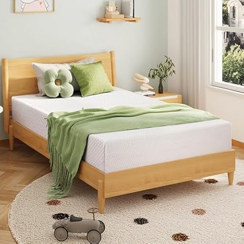 EGOHOME Full Size Memory Foam Mattress, 8 Inch Bed Mattress in A Box with Cooling Green Tea Gel, Pressure Relief Mattress with Medium Firm Support, CertiPUR-US Certified, 75''L x 54''W White Cover