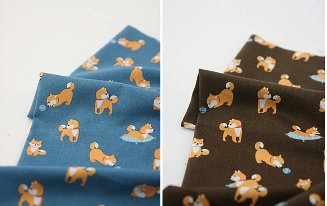 Amazon | 【韓国生地】 動物柄 犬柄 柴犬柄 柴犬 コットン100