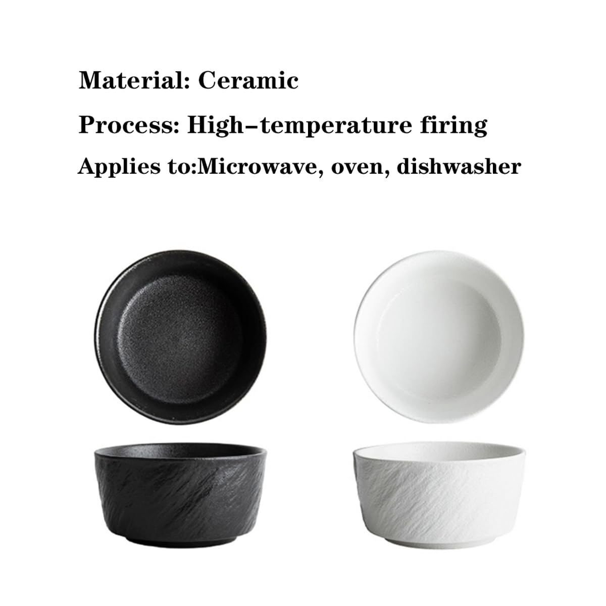 Ceramiczne miski,miski na płatki zbożowe,zupę,sałatkę,mikrofalówkę,zmywarkę,do owsianki,makaronu,deseru,ryżu,owoców i lodów,6 opakowania,3 czarny,3 biały