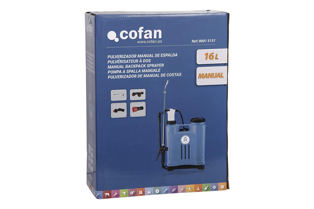 Cofan Sulfatadora Manual de Espalda | Capacidad 16 litros | Color Azul