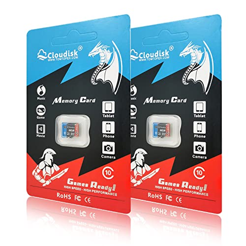 Cloudisk Pack of 2 Micro SD Card 8GB U1 Class 10 Micro SDHC Memory Card Optimized for Gaming, Cell Phone, Camera, Tablets and Drones (8GB)
