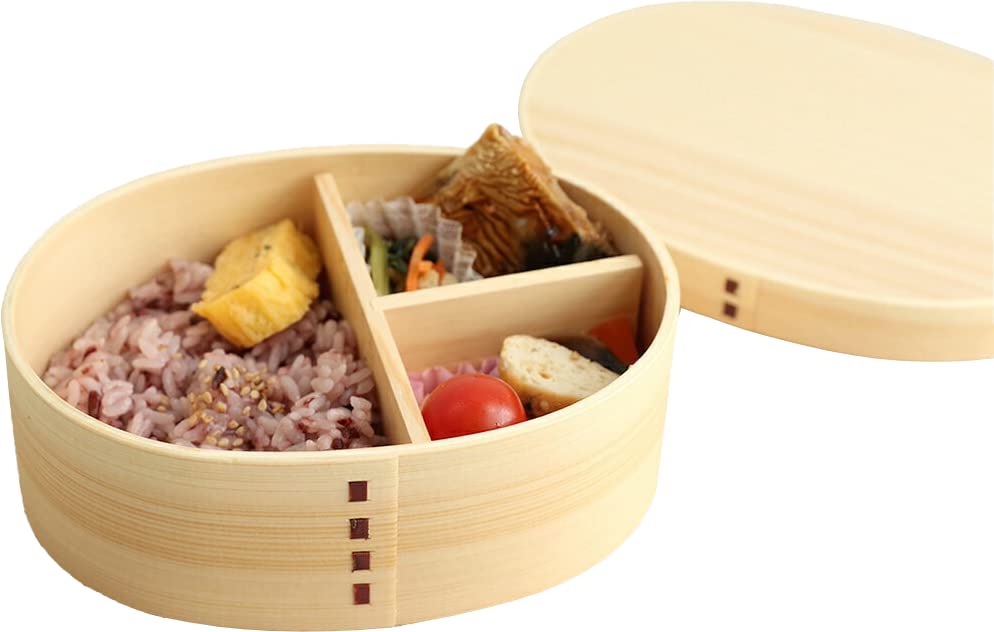 輪島塗/漆器 天然木 弁当箱　4セット 輪島塗 弁当箱 (1段) -山桜の蒔絵仕上げ -[内面朱色/外面黒タメ