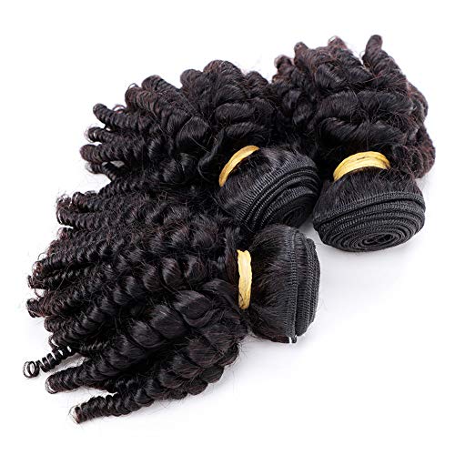 Brazilian Funmi Human Hair Bundles 8 10 12in, Afro Kinky Curly Hair Bundles  Short Curly Weave, Unprocessed Brazilian Virgin Human Hair Bouncy Curl