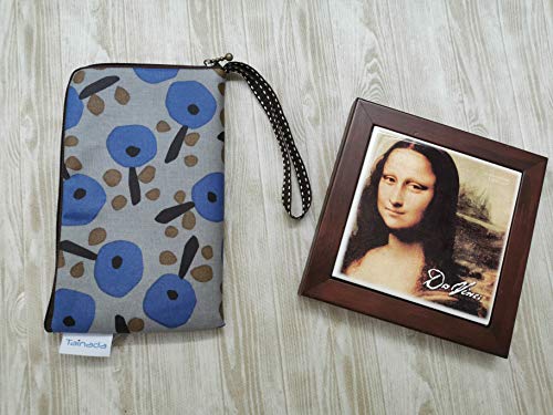 Image of Taianda Women Phone Wristlet Wallet Pouch, Dual Slots (Nordic Floral Gray)