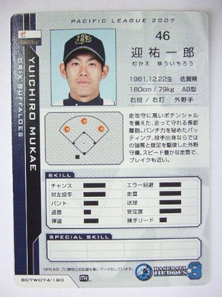 Amazon.co.jp: BBH3 白カード 迎 祐一郎(オリックス) : おもちゃ