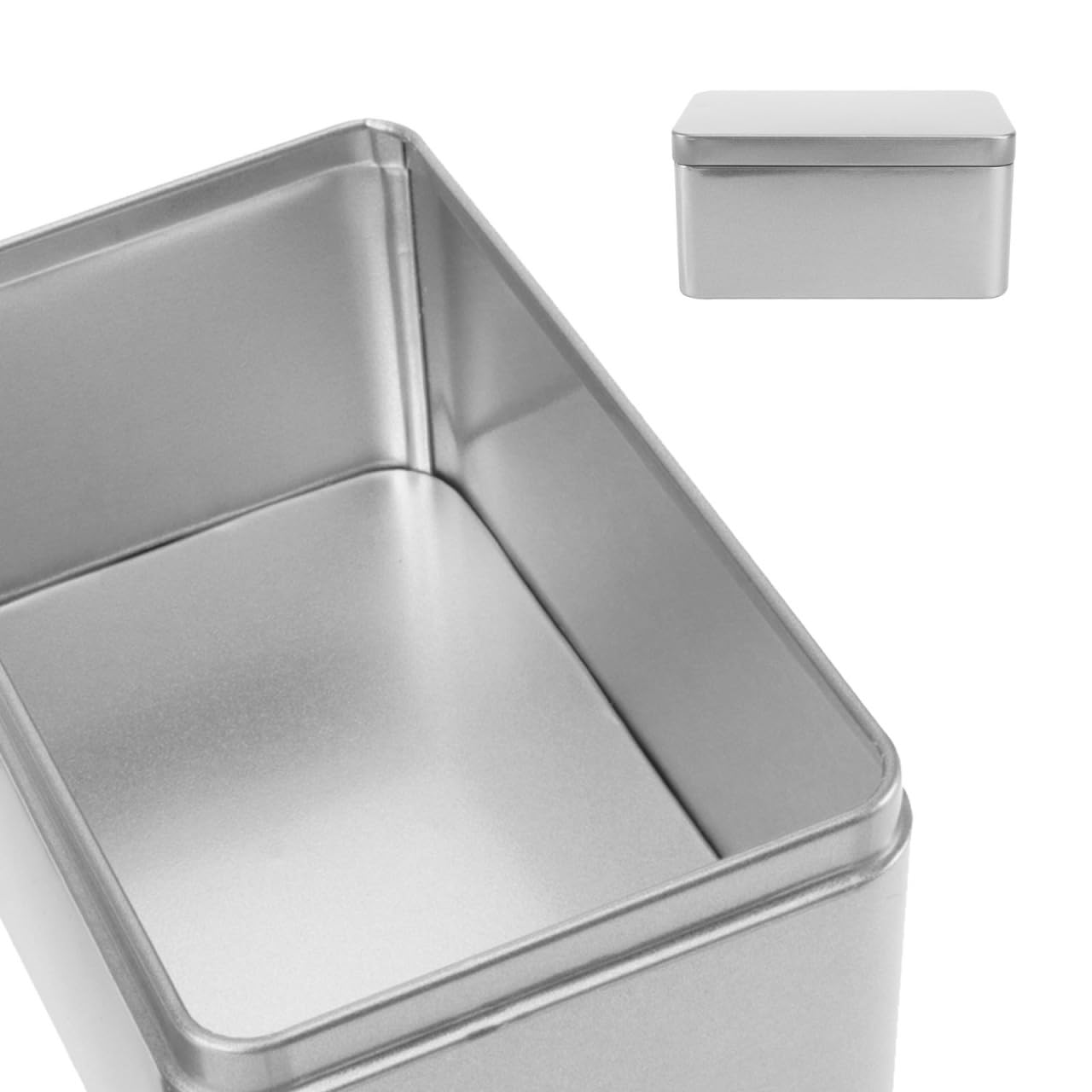 DOITOOL Tea Leaf Storage Container Rectangular Tinplate Box with Lid Metal Storage Tin for Candies Biscuits and Small Items Portable Home Box for Kitchen Pantry Travel โ image 1