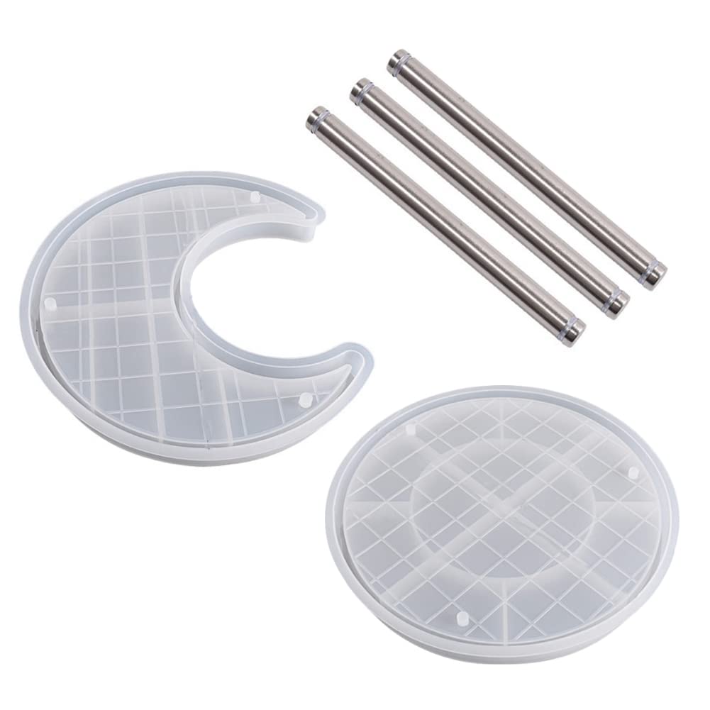URFEDA Stampo in resina epossidica, stampo in silicone, stampo in resina a forma di luna, contenitore in silicone, stampo per colata in resina, vassoio per gioielli fai da te, organizzatore