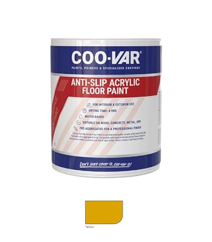 Coovar Anti Slip Acrylic Floor Paint - Yellow - 2.5 Litre