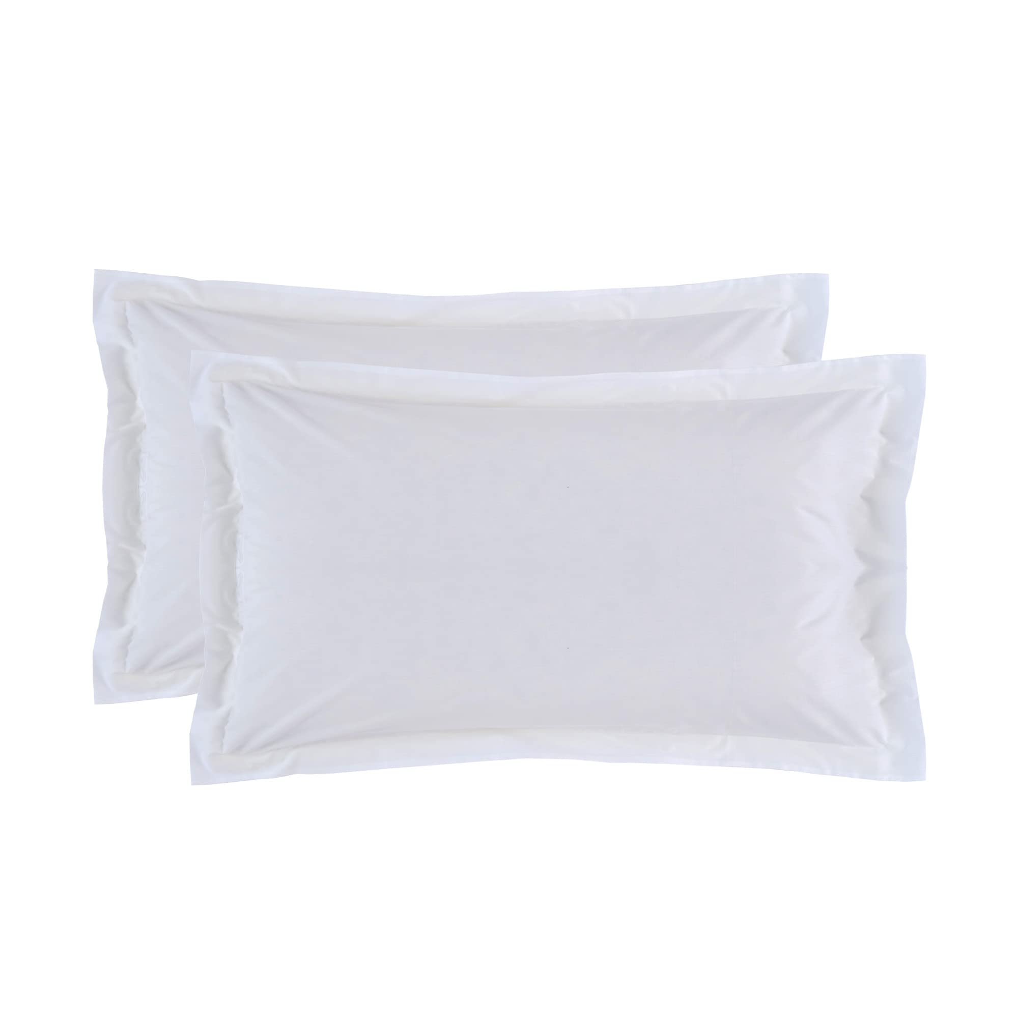 Baldiflex - Taies d'oreiller 100 % coton percale, 50 x 80 cm, blanc