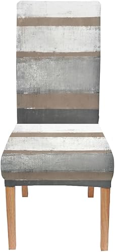 Miniatura 91 de TOMWISH Fundas para Sillas De Comedor 6, Fundas para sillas de comedor, pintura de arte abstracto, funda extraíble elástica de elastano para silla