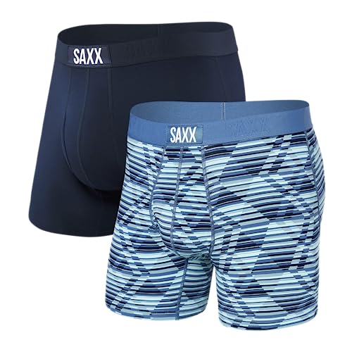 SAXX Underwear Co. mens Saxx Men's Underwear - Ultra Super Soft Boxer Brief Fly 2 Pack With Built-in Pouch Support - Underwear for Men, Fall