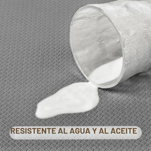 Miniatura 3 de Lekeepgo Alfombra Cocina Lavable Antideslizante 60x180cm, Impermeable, Alfombra De Cocina Antifatiga Para Pasillo, Comedor, Lavadero, Gris