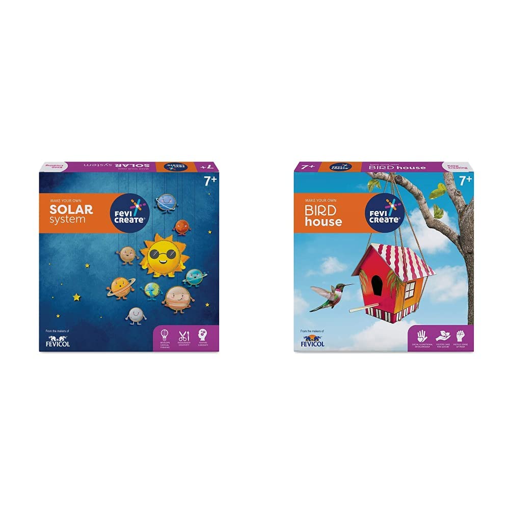 Fevicreate Pidilite Make Your Own Solar System + Make Your Own Bird House DIY Art & Craft Set for Kids for 7 Years and Above -Set of 2 Toys (B09S15642H) Amazon Price History, Amazon Price Tracker