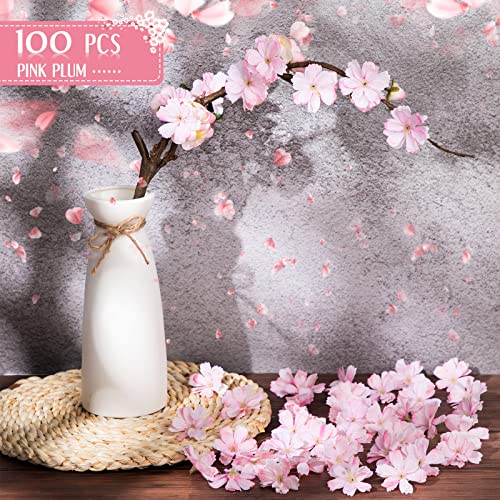 Willbond Faux Flower Heads For Crafts Artificial Silk Plum Blossom Heads For Home Room Wedding Party Marriage Car Shoes Hats, 1.8 Inch (Pink, 100 Pieces) #TOP1